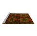 Sideview of Machine Washable Persian Yellow Traditional Rug, wshtr1185yw