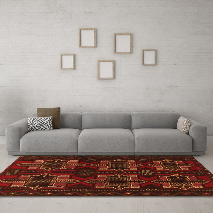 Machine Washable Persian Orange Traditional Area Rugs in a Living Room, wshtr1185org