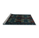 Sideview of Machine Washable Persian Light Blue Traditional Rug, wshtr1185lblu