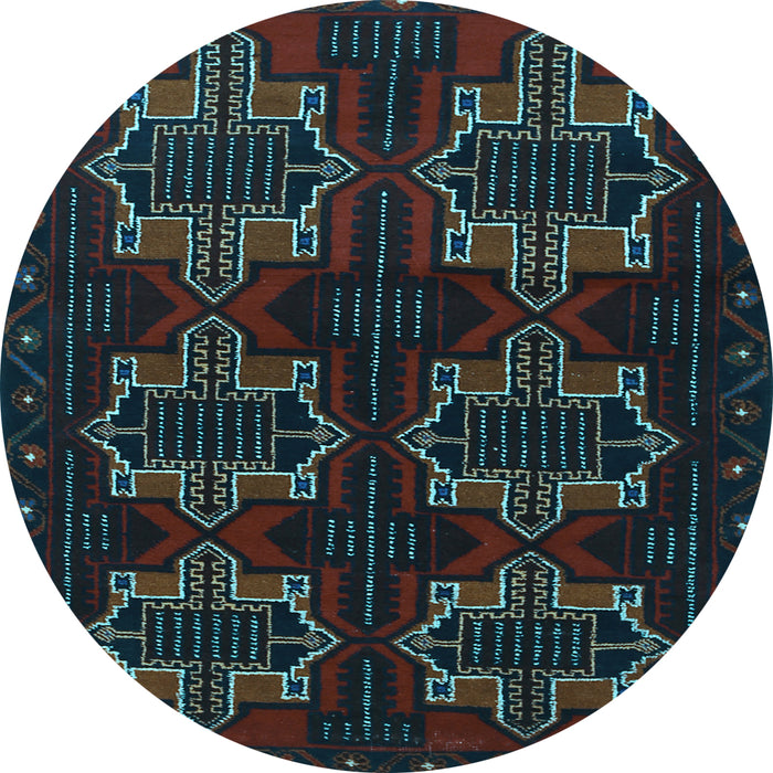 Round Persian Light Blue Traditional Rug, tr1185lblu