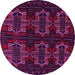 Round Persian Pink Traditional Rug, tr1185pnk