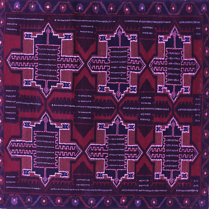 Square Machine Washable Persian Purple Traditional Area Rugs, wshtr1185pur