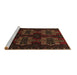 Sideview of Machine Washable Persian Brown Traditional Rug, wshtr1185brn