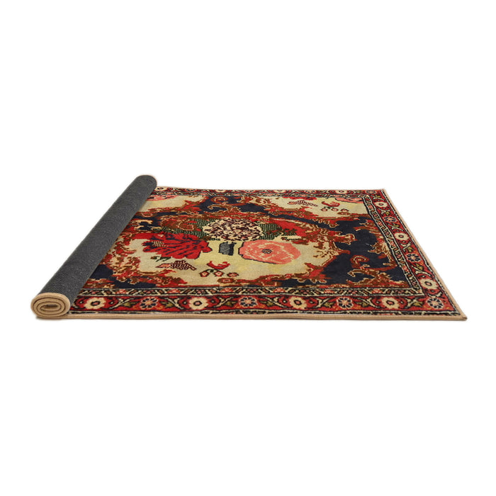 Sideview of Traditional Saffron Red Persian Rug, tr1186