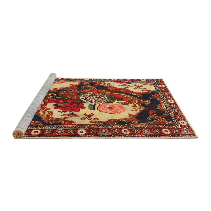 Sideview of Machine Washable Traditional Saffron Red Rug, wshtr1186