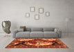 Machine Washable Persian Orange Traditional Area Rugs in a Living Room, wshtr1186org