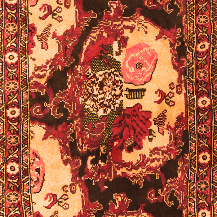 Serging Thickness of Machine Washable Persian Orange Traditional Area Rugs, wshtr1186org