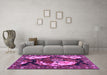 Machine Washable Persian Purple Traditional Area Rugs in a Living Room, wshtr1186pur