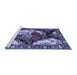 Sideview of Machine Washable Persian Blue Traditional Rug, wshtr1186blu