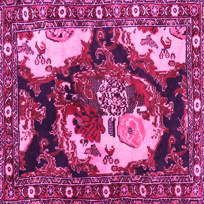 Square Machine Washable Persian Pink Traditional Rug, wshtr1186pnk