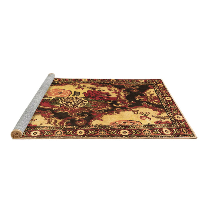Sideview of Machine Washable Persian Brown Traditional Rug, wshtr1186brn