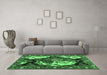 Machine Washable Persian Emerald Green Traditional Area Rugs in a Living Room,, wshtr1186emgrn