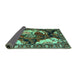 Sideview of Persian Turquoise Traditional Rug, tr1186turq