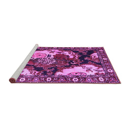 Sideview of Machine Washable Persian Purple Traditional Area Rugs, wshtr1186pur