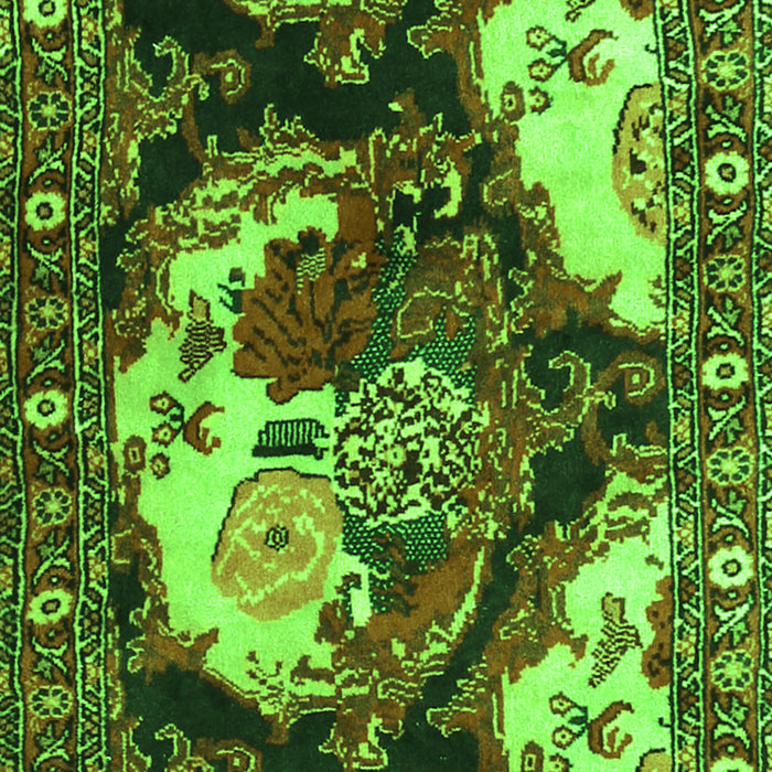 Serging Thickness of Machine Washable Persian Green Traditional Area Rugs, wshtr1186grn
