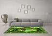 Machine Washable Persian Green Traditional Area Rugs in a Living Room,, wshtr1186grn