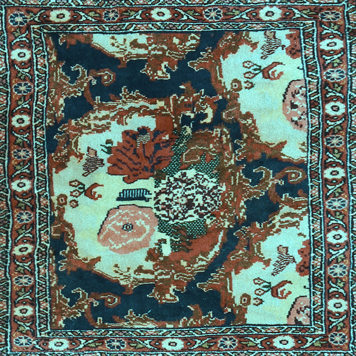 Square Machine Washable Persian Light Blue Traditional Rug, wshtr1186lblu
