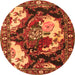 Square Persian Orange Traditional Rug, tr1186org