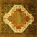 Square Medallion Yellow Traditional Rug, tr1187yw