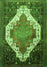 Serging Thickness of Machine Washable Medallion Green Traditional Area Rugs, wshtr1187grn