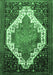 Medallion Emerald Green Traditional Rug, tr1187emgrn