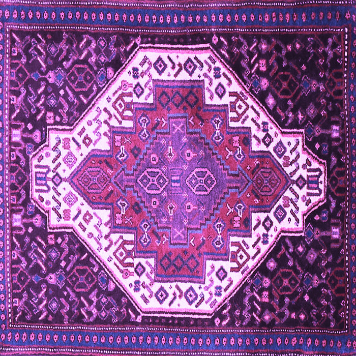 Square Medallion Purple Traditional Rug, tr1187pur