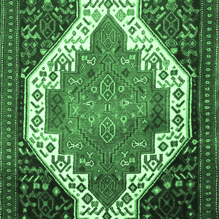 Machine Washable Medallion Emerald Green Traditional Area Rugs, wshtr1187emgrn