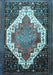 Medallion Light Blue Traditional Rug, tr1187lblu