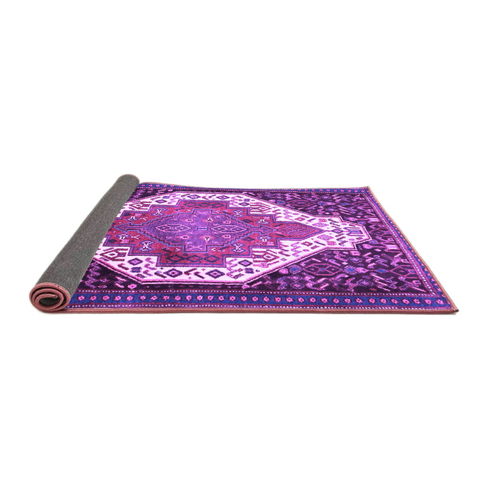 Sideview of Medallion Purple Traditional Rug, tr1187pur