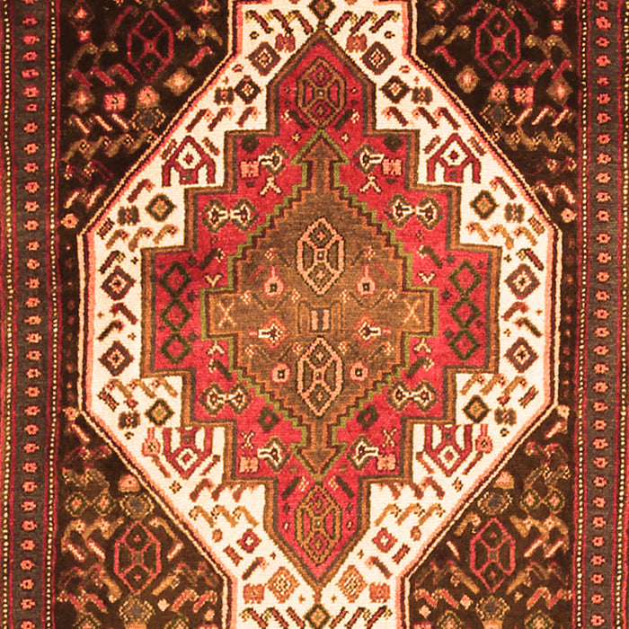 Serging Thickness of Machine Washable Medallion Orange Traditional Area Rugs, wshtr1187org