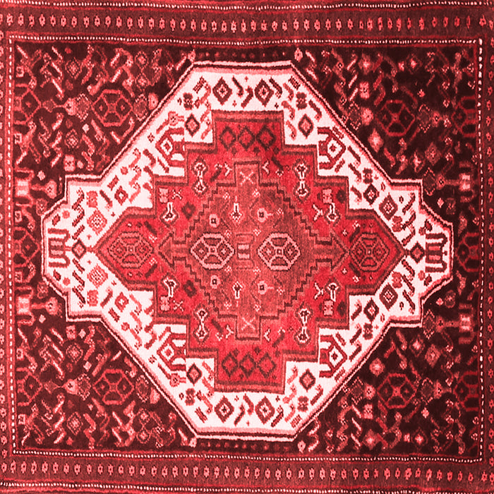 Machine Washable Medallion Red Traditional Rug, wshtr1187red