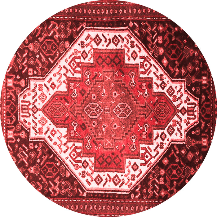 Machine Washable Medallion Red Traditional Rug, wshtr1187red