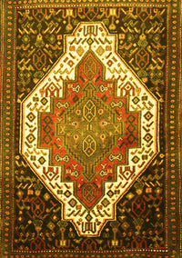 Medallion Yellow Traditional Rug, tr1187yw