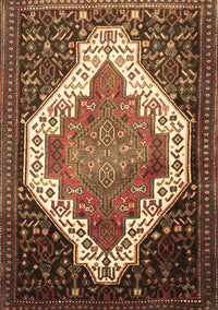 Medallion Brown Traditional Rug, tr1187brn