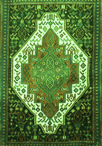 Medallion Green Traditional Rug, tr1187grn