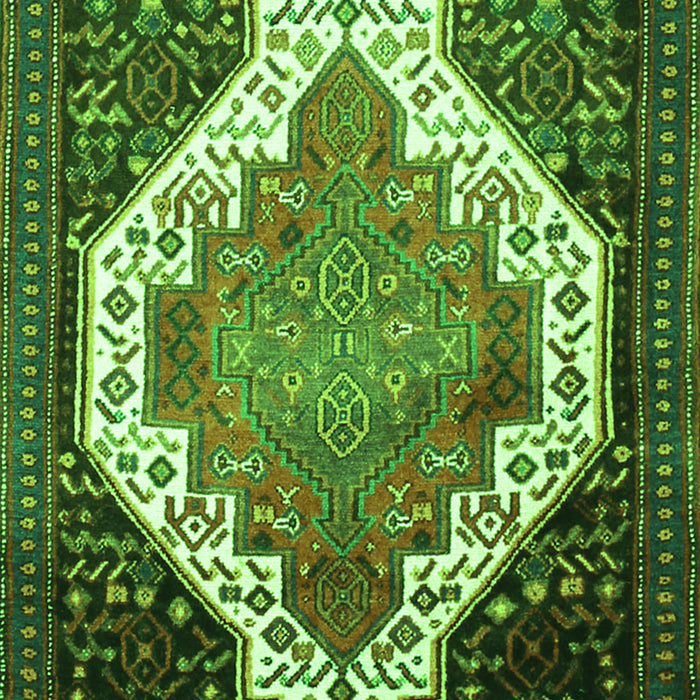 Medallion Green Traditional Rug, tr1187grn