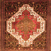 Serging Thickness of Medallion Orange Traditional Rug, tr1187org