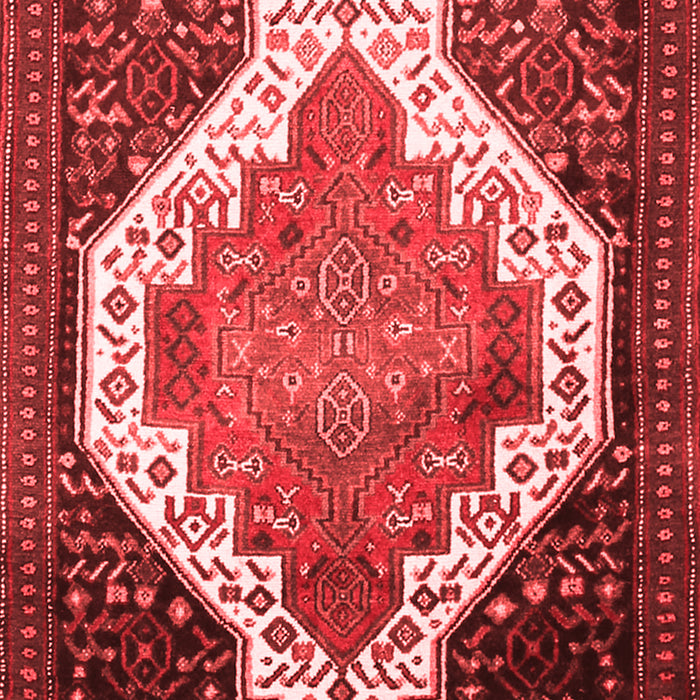Machine Washable Medallion Red Traditional Rug, wshtr1187red