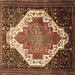 Square Medallion Brown Traditional Rug, tr1187brn