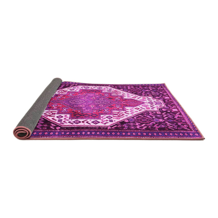 Sideview of Medallion Pink Traditional Rug, tr1187pnk