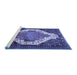 Sideview of Machine Washable Medallion Blue Traditional Rug, wshtr1187blu