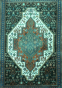 Medallion Turquoise Traditional Rug, tr1187turq