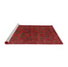 Sideview of Machine Washable Traditional Brown Red Rug, wshtr1188