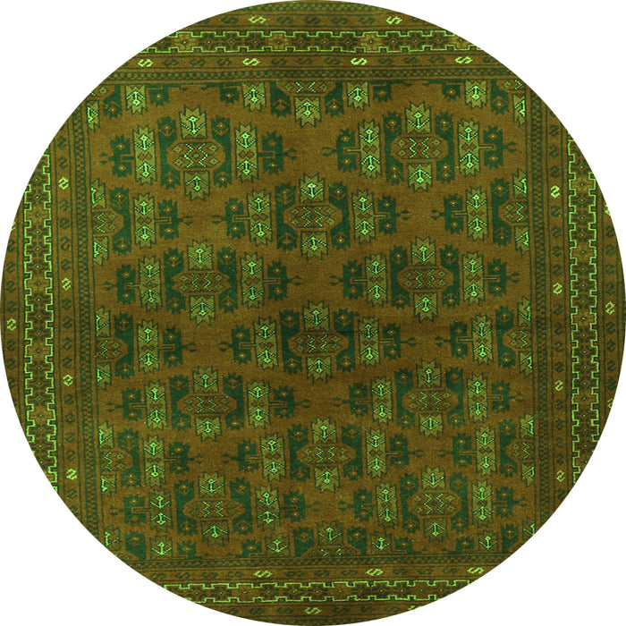 Square Persian Green Traditional Rug, tr1188grn