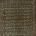 Square Persian Turquoise Traditional Rug, tr1188turq