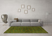 Machine Washable Persian Green Traditional Area Rugs in a Living Room,, wshtr1188grn