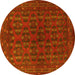 Round Persian Yellow Traditional Rug, tr1188yw