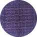 Round Persian Blue Traditional Rug, tr1188blu