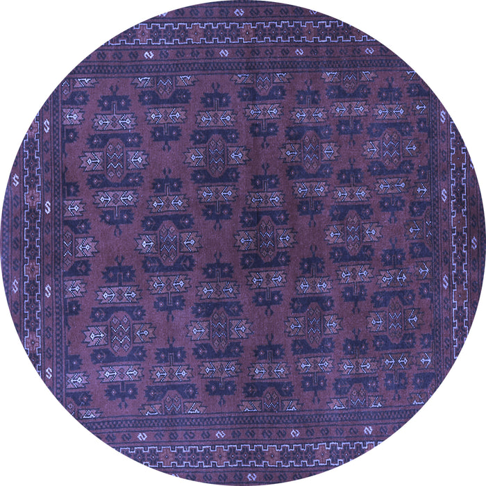Round Machine Washable Persian Blue Traditional Rug, wshtr1188blu