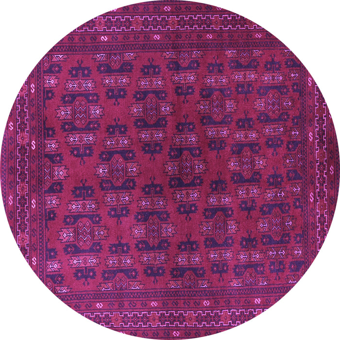 Round Persian Purple Traditional Rug, tr1188pur